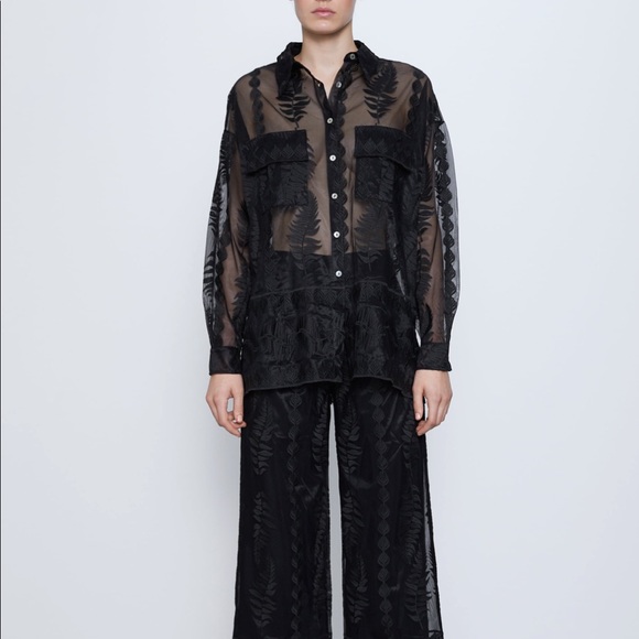 Zara embroidered organza shirt - Picture 6 of 16